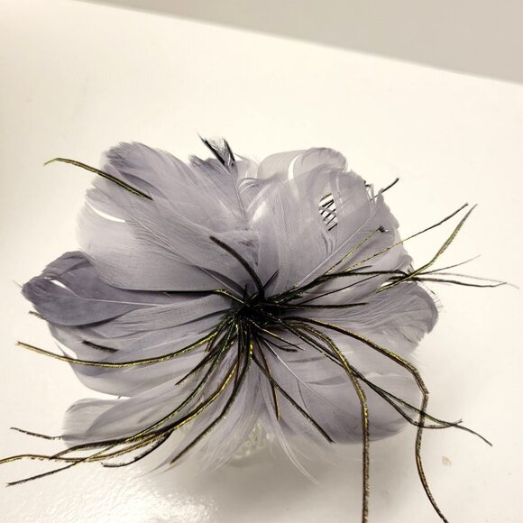 Teens or Kids Grey hibiscus floral Headband or Hair Accessory - Picture 8 of 13